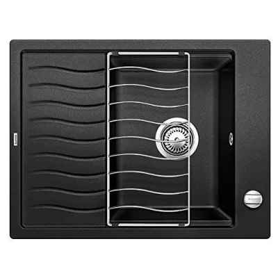 Blanco Lavello una vasca con gocciolatoio ELON 45 S 1520989 finitura antracite da 65x50 cm - Sopratop