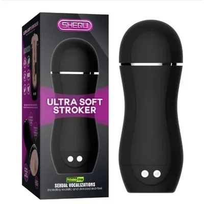 Shequ Ultra Soft Stroker Vagina Masturbatore Vibrante USB Tiny Man 10 X vibrazioni