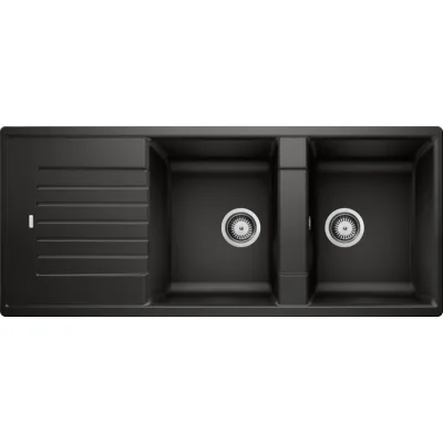 Blanco | Lavello due vasche con gocciolatoio finitura nero da 116x50 cm - Sopratop