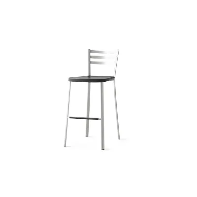 PRONTA CONSEGNA - Connubia Sgabello Ace CB1329 con struttura in acciaio satinato e seduta in multistrato faggio tortora da h. 92 cm