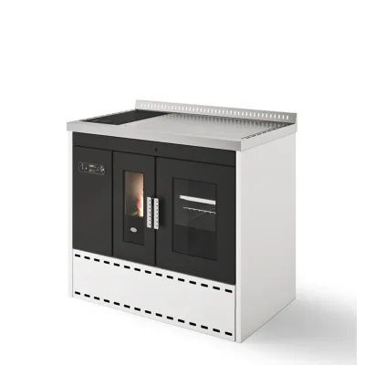 Eva Calòr Termocucina a pellet con forno con resistenza e lampadina ISOTTA 901694400 finitura bianco