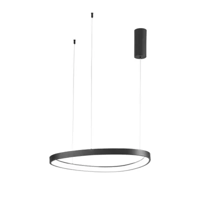 Lampadario a sospensione LED Nero in Alluminio 58W, CCT, 150x65cm