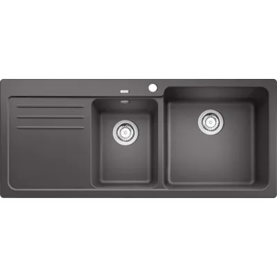 Blanco | Lavello una vasca con gocciolatoio sx NAYA 8 S 1525780 finitura grigio roccia da 116x50 cm - Sopratop