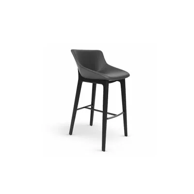 Bonaldo Sgabello Artika Wood Too H 77 con gambe in legno e seduta a scelta