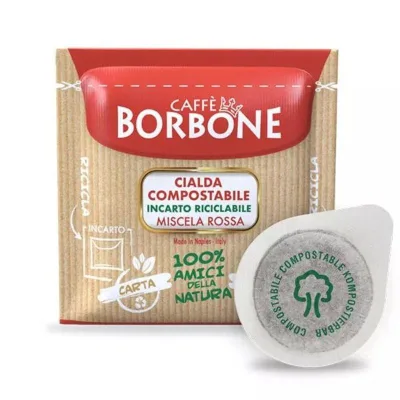 50 Cialde Miscela Rossa Borbone Caffè ESE in carta 44mm