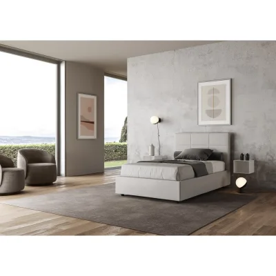 Ityhome Letto una piazza e mezza Mika in similpelle da 120 cm