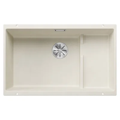 Blanco Lavello una vasca con gocciolatoio dx integrato SUBLINE 700-U Level 1527172 finitura soft white da 73x46 cm - Sottotop