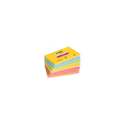 POST-IT SUPER STICKY CF6 SK 76X127MM 6X90FF CARNIVAL 655-6SS-CARN