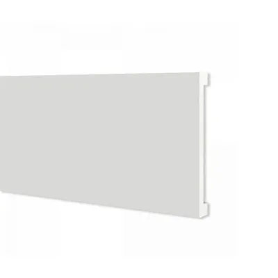 Battiscopa Cornice Parete passacavi in duropolimero bianco 2000x80x10mm