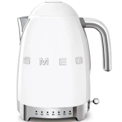 Smeg Bollitore elettronico a temperatura variabile KLF04WHEU finitura bianco con logo Smeg 3D - IN PROMOZIONE FINO AL 30/06