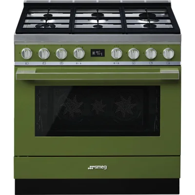 Smeg S Cucina CPF9GPOG con forno pirolitico termoventilato e piano cottura gas finitura verde oliva da 90x60 cm - IN PROMOZIONE FINO AL 6/07