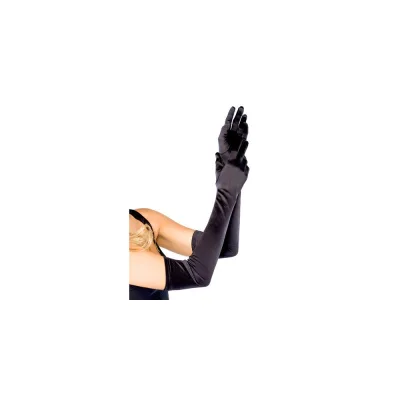 Guanti Sexy Extra Long Satin Nero