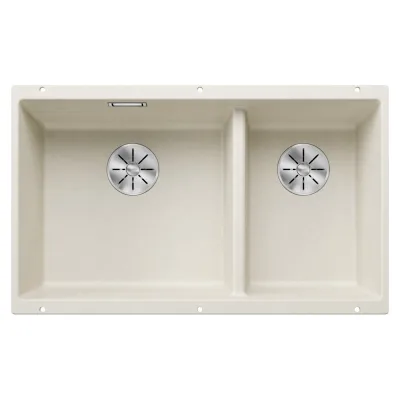PRONTA CONSEGNA - Blanco | Lavello due vasche SUBLINE 430/270-U 1527167 finitura soft white da 75.5x46 cm - Sottotop