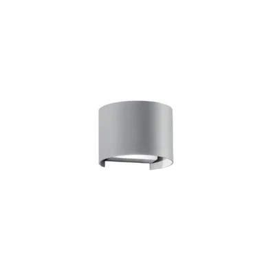 Applique da esterno grigia moderna in alluminio, luce doppia emissione, CCT, 2 LED 5W, 14x10cm