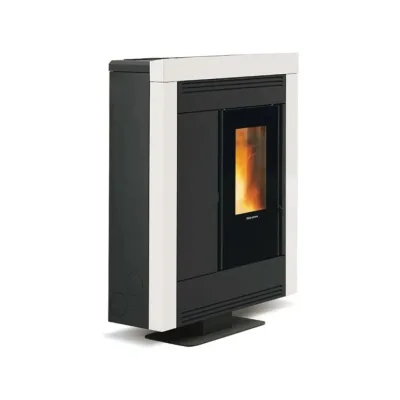 Extraflame Stufa a pellet canalizzata slim SOUVENIR PLUS STEEL 5.0 1293950 finitura bianco