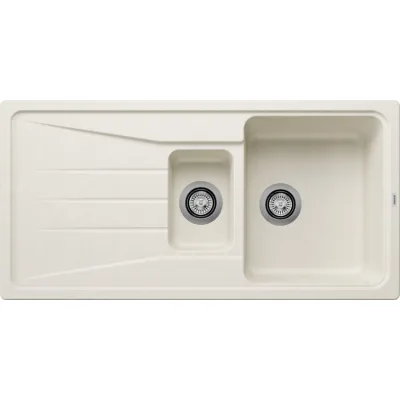 Blanco | Lavello una vasca con vaschetta e gocciolatoio SONA 6 S 1527154 finitura soft white da 100x50 cm - Sopratop