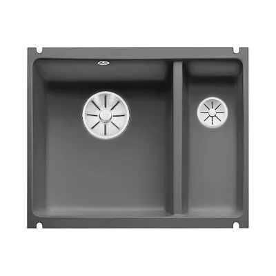 Blanco Lavello una vasca con vaschetta SUBLINE 350/150-U 1516976 in ceramica basalto da 56.7x45.6 cm - Sottotop