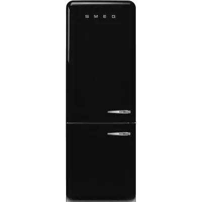 Smeg Frigorifero combinato con cerniere a sinistra a libera installazione FAB38LBL6 finitura nero da 71 cm - IN PROMOZIONE FINO AL 30/06
