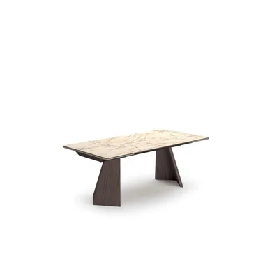 Ozzio Tavolo allungabile Axel art. T206 con struttura in legno e piano in ceramica da 200x100 (290x100) cm