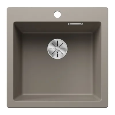 Blanco Lavello a una vasca PLEON 5 Total Black 2521675 finitura tartufo da 51x51 cm - Sopratop