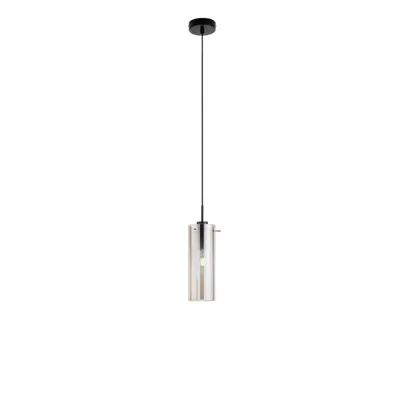 Lampadario a sospensione nero in vetro, stile contemporaneo, 150x10cm