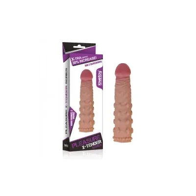 Guaina pene Lovetoy Pleasure X-Tender rilievi 18 cm Ø 4,1 cm TPE Add 5 cm