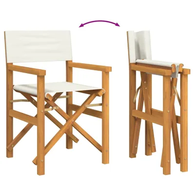 Ciak — Sedia da regista pieghevole crema, massello di teak