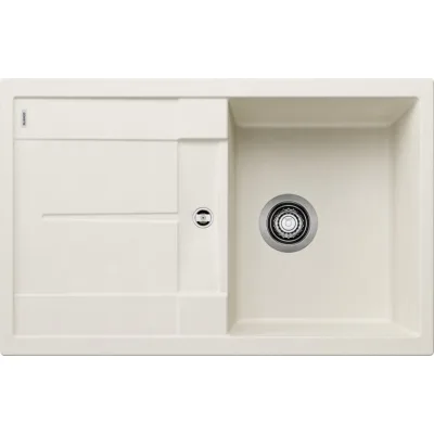 Blanco Lavello una vasca con gocciolatoio METRA 45 S 1527106 finitura soft white da 78x50 cm - Sopratop