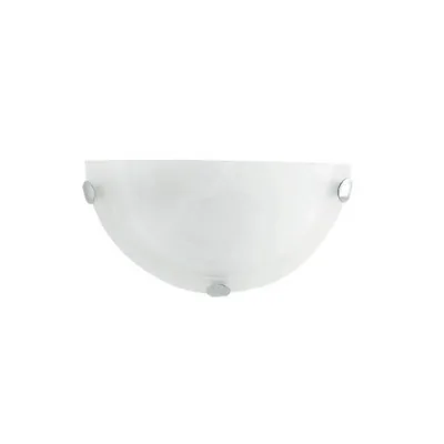 Applique in vetro centrifugato satinato bianco, 1 luce E27, 30x15cm