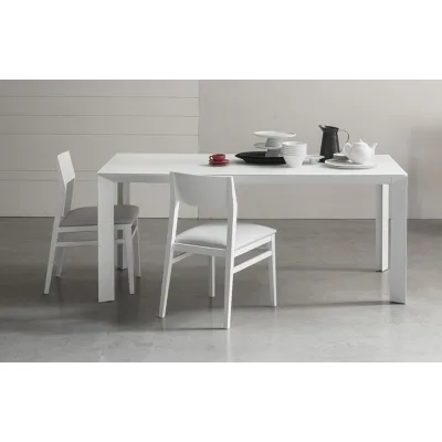 Maronese Acf Tavolo allungabile DAFNE con struttura in metallo e piano in vetro temperato da L.180(240) cm - Con 1 allunga la