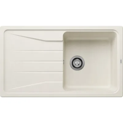 Blanco Lavello una vasca con gocciolatoio SONA 5 S 1527151 finitura soft white da 86x50 cm - Sopratop
