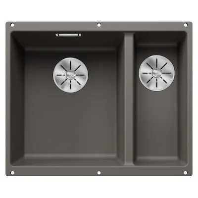 Blanco Lavello a una vasca sx con vaschetta SUBLINE 340/160-U Platinum 5527345 finitura grigio vulcano da 55x46 cm - Sottotop