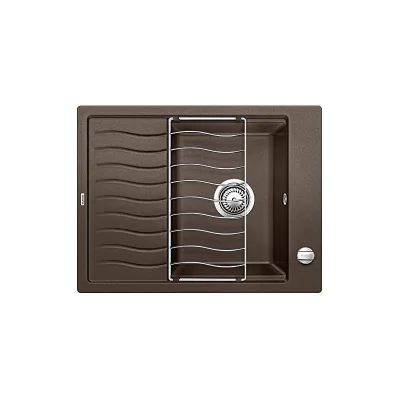 Blanco Lavello una vasca con gocciolatoio ELON 45 S 1520997 finitura caffè da 65x50 cm - Sopratop
