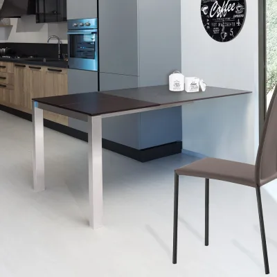 X.ABITAre Penisola allungabile Voila art. S10 con struttura in alluminio e piano a scelta da 105(170)x70 cm