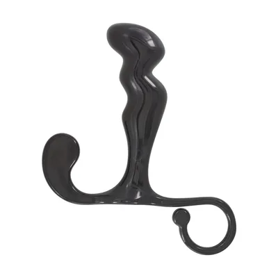 Massaggiatore Prostatico ToyJoy Power Plug Nero Silicone Curvo 10 cm con Base Sicura e Anello