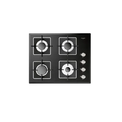 Fulgor Piano cottura a gas FCH 604 G BK finitura vetro nero da 62 cm