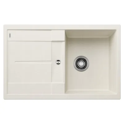 Blanco Lavello una vasca con gocciolatoio METRA 45 S 1527106 finitura soft white da 78x50 cm - Sopratop