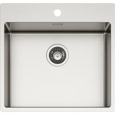 Schock Lavello una vasca NEW TECHNICK PLUS N100 L TECPN100L finitura inox spazzolato da 55x51 cm