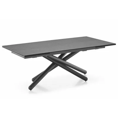 PRONTA CONSEGNA - Connubia Tavolo allungabile Duel CB4850-R 200 con struttura in metallo lava e piano in ceramica arenaria brown da 200(300)x100cm