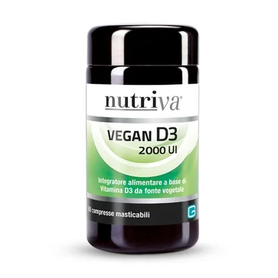 Nutriva Vegan D3 2000UI Integratore Vitaminico 60 Compresse Masticabili