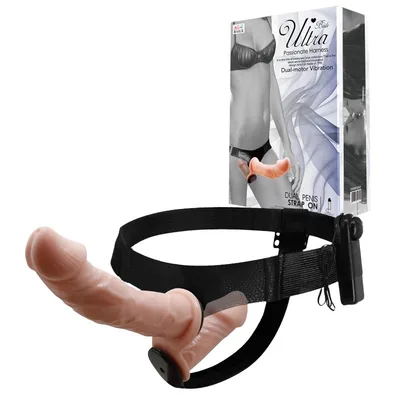 Strap-On Doppio Vibrante Baile Ultra Passionate Harness 17,5 cm Dual Motor TPR Regolabile