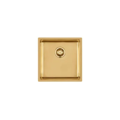 Foster Lavello una vasca 2156 859 finitura acciaio PVD gold da 44x44 cm - IN PROMOZIONE FINO AL 30/06