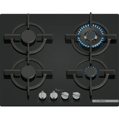 Bosch - Piano cottura a gas PPH6A6I10 in vetro temperato nero da 60 cm - Serie 6