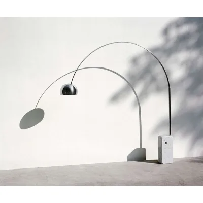 Flos Lampada da terra a luce diretta Arco Led finitura acciaio