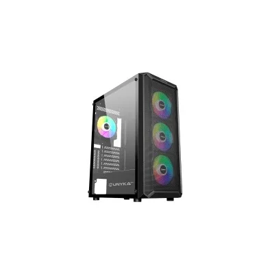 Case Unykach Armor 3Gen ATX, Micro ATX ITX UK511208 Lato in vetro temperato USB-A 3.0 USB-C e audio