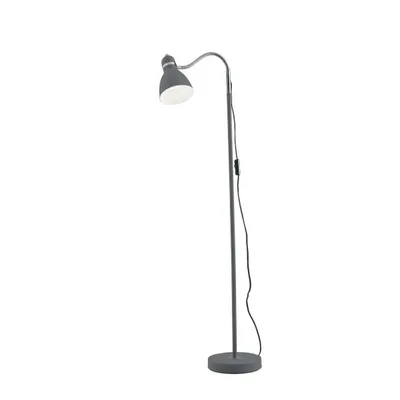 Piantana in metallo grigio con diffusore orientabile, 1 luce E27, 34x142cm