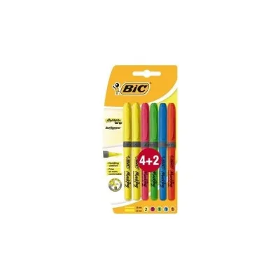 Bic Brit Liner Grip 4+2 pennarelli fluorescenti base d'acqua Punta scalpello Linea 1,60-3,30mm 829577