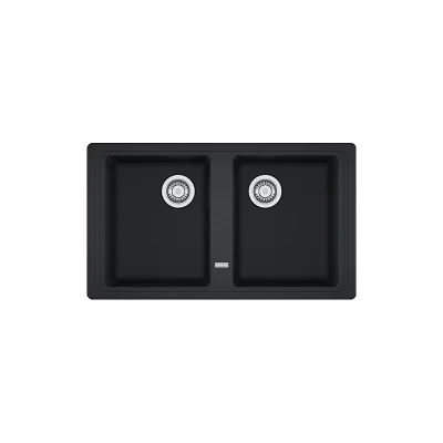 PRONTA CONSEGNA - Franke: Lavello due vasche Boston BFG 620 114.0276.140 finitura fragranite nero da 86x50 cm