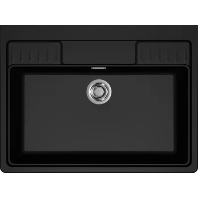 Elleci Lavello una vasca SPAZIO 900 EXTRA LKS90086XLP finitura composito K86 nero da 90x66.5 cm