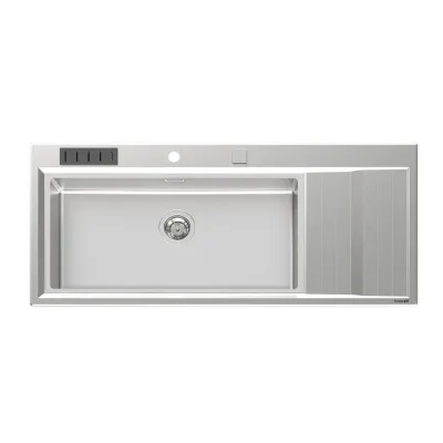 Foster Lavello una vasca con gocciolatoio a destra 4504 052 finitura acciaio inox da 117.3x51.3 cm - IN PROMOZIONE FINO AL 30/06